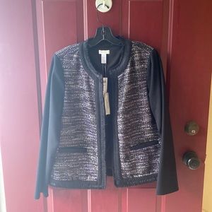 Purple Mixed Tweed Black Jacket